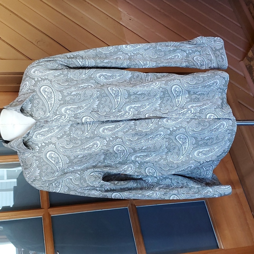 Michael Kors Paisley Print Men's Long Sleeve Shirt Sz L Tailor Fit